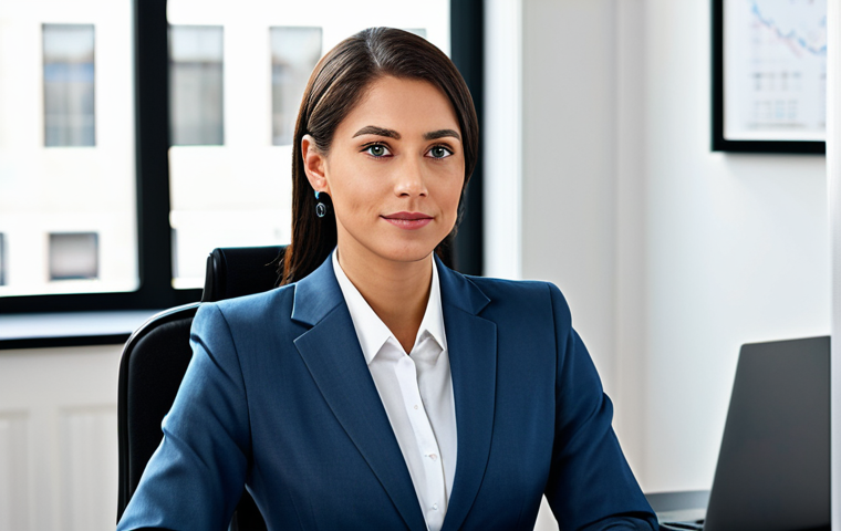 **
"A professional businesswoman in a modest business suit, sitting at a desk in a modern office setting. Fully clothed, appropriate attire, safe for work. Perfect anatomy, natural proportions, professional photography, high quality."
**