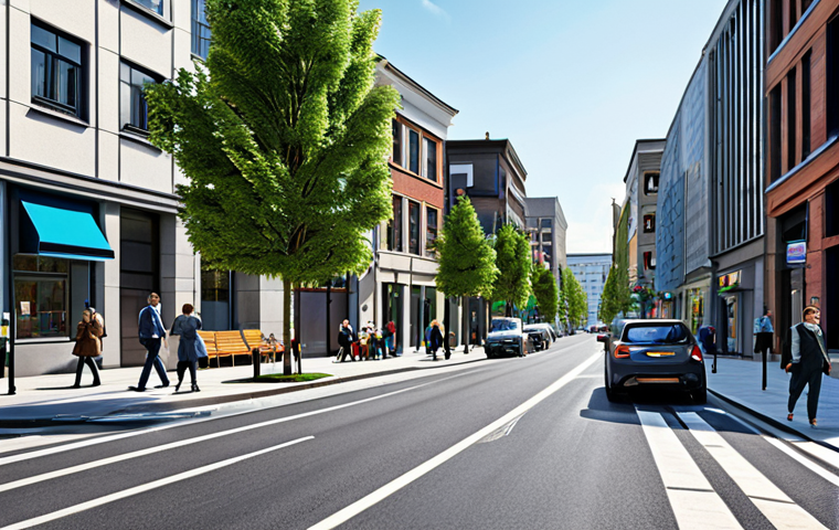 부동산 세금 신고의 중요성 - **
"A modern city street scene during the day, with well-maintained roads and public services, show...
