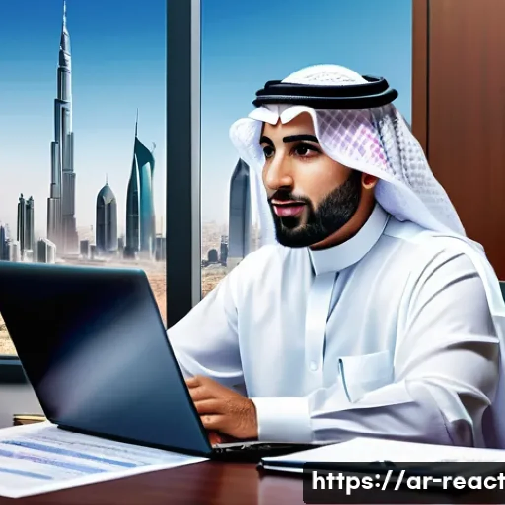 부동산 세금 절세를 위한 전략적 접근 - A detailed illustration of an Arab real estate investor sitting at a modern desk, surrounded by fina...
