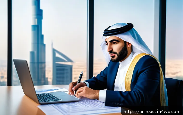 부동산 임대 소득 세금 가이드 - A professional Arab real estate investor in traditional business attire reviewing detailed financial...